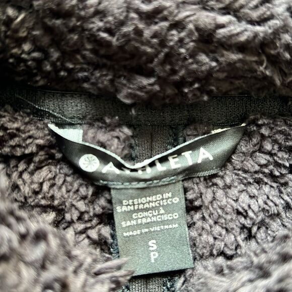 EUC ATHLETA Jacket Womens Small Westbound Sherpa Lined Black super soft and warm - Picture 3 of 11